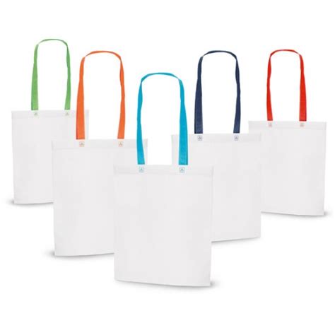 Чанта от нетъкан текстил с цветни дръжки