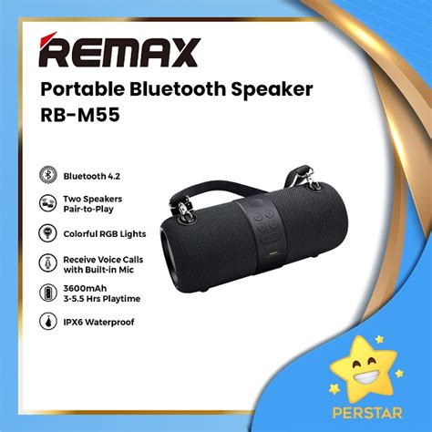 REMAX RB-M55 USB/TF/AUX Wireless Speakers Strong Bass Portable Home ...