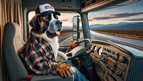 Dog Driving A Truck On Highway Stock Illustration Illustration Of