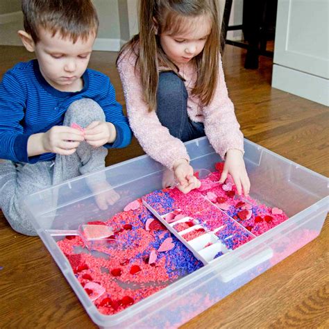 valentines sensory play valentines day mini sensory bins classroom