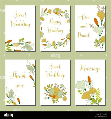 Botanic Card With Wild Flowers Leaves Stock Vector Image Art Alamy