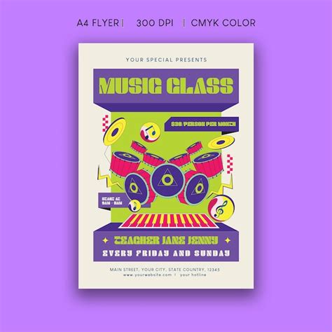 Premium Vector Music Class Flyer