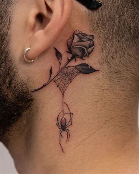 Behind The Neck Tattoos Back Of Neck Tattoo Men Flower Neck Tattoo