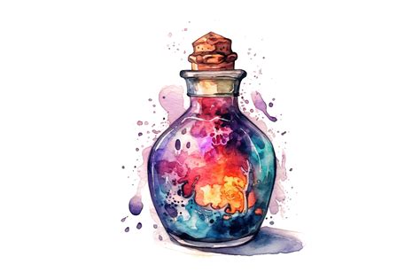 Witches Potion Bottle Watercolor Graphic By Sayedhasansaif Creative