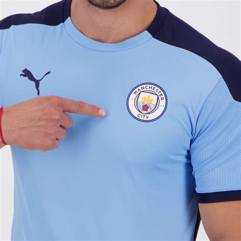 Camisa Puma Manchester City Treino Azul Futfanatics