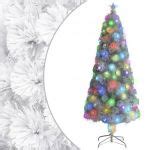 Árvore de Natal Artificial Leds 180 cm Fibra Ótica Branco 328451