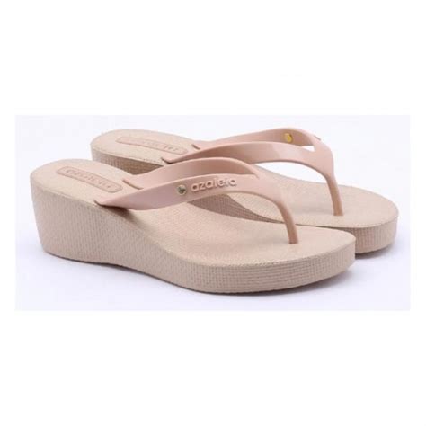 Tamanco Anabela Feminino Azaleia 251 766 Nude Shopee Brasil