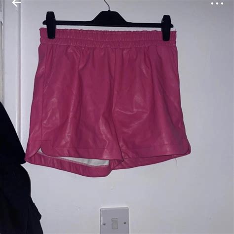 Hot Pink Leather Shorts Good Condition Depop