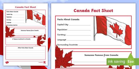 Canada Factsheet Writing Template Teacher Made