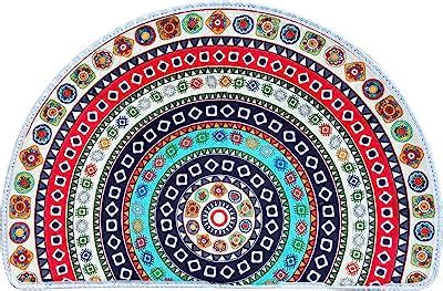 Amazon KALLIEGEAR 2 Pcs Boho Half Round Bath Mats Bohemia