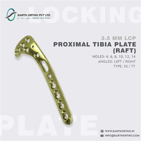 Ss L Titanium Mm Lcp Proximal Tibia Plate Raft Size Holes