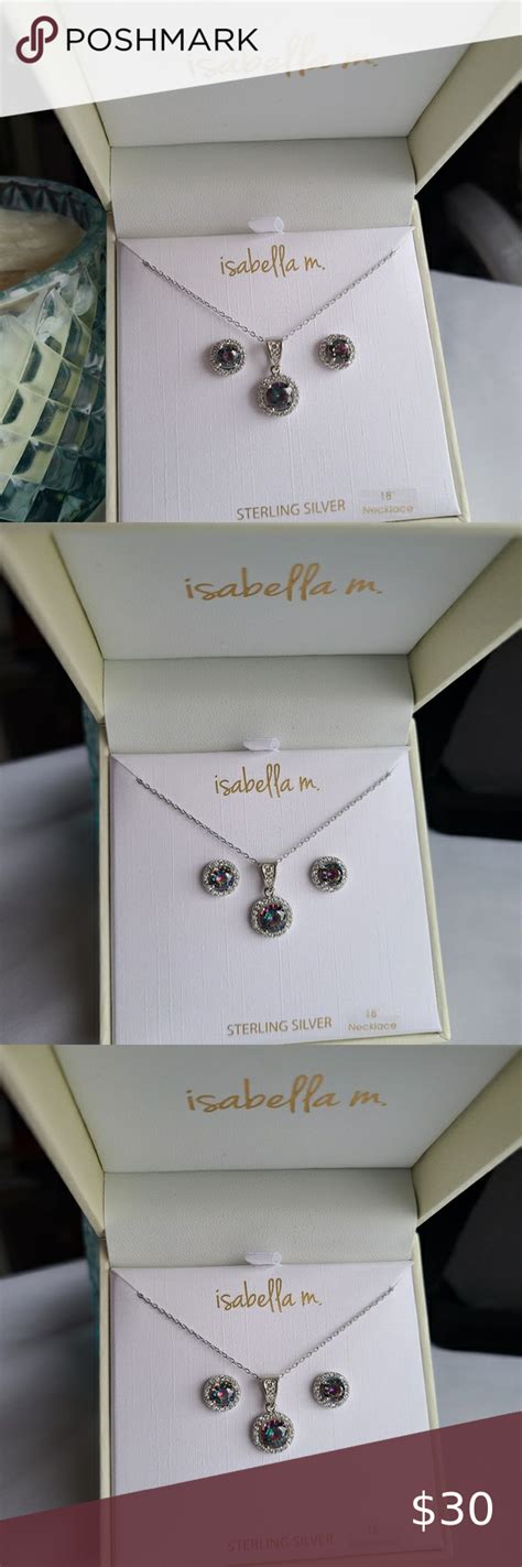 Isabella M Sterling Silver Necklace And Earrings Set Necklace Earring