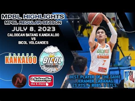 MPBL HIGHLIGHTS CALOOCAN BATANG KANKALOO VS BICOL JULY 8 2023 YouTube