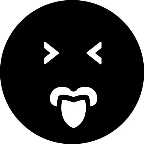 Emoticon Square Face With Closed Eyes And Tongue Out Vector SVG Icon