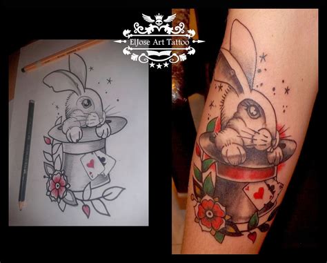 Eljose Art Traditional White Magic Rabbit Desing And Tattoo Diseño Y