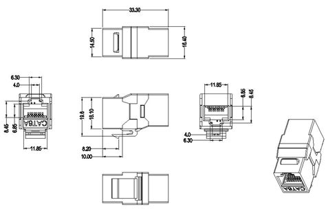 Hyperline CA2-KJ-C6A-BK Проходной адаптер (coupler), RJ-45(8P8C ...