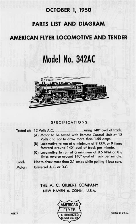 American Flyer Locomotive 324AC Parts List & Diagram | TrainDR