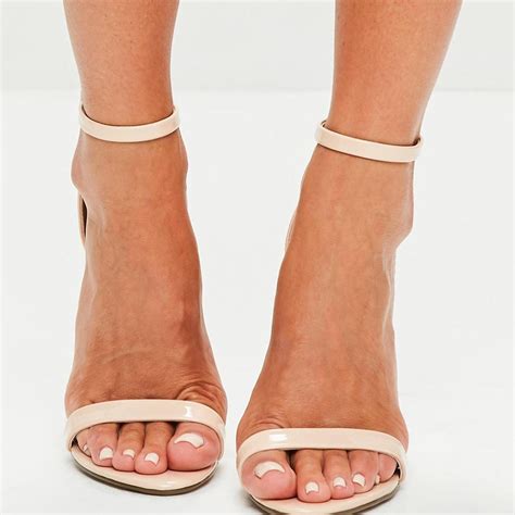 New Missguided Patent Nude Heels Never Worn Brand Depop