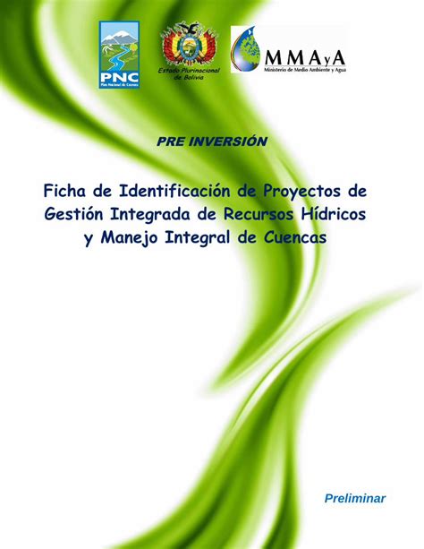 PDF Ficha de Identificación de Proyectos de Gestión Integrada