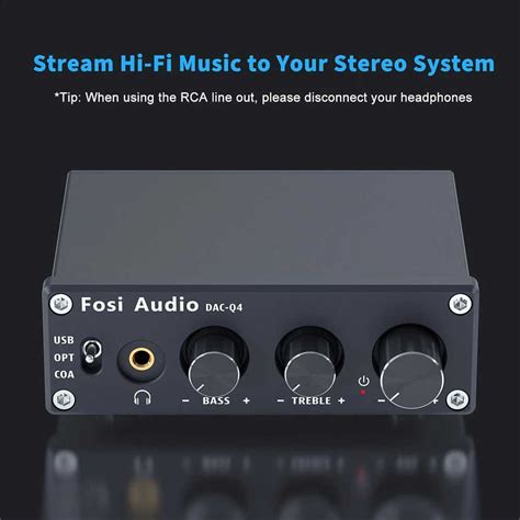 Fosi Audio USB Amplifier HiFi Stereo Gaming DAC & Headphones - DAC-Q4 ...