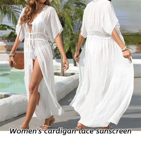 Women S Beach Bikini Cover Up Sarong Dress Lace Crochet Wear Summer Swimwear Ebay