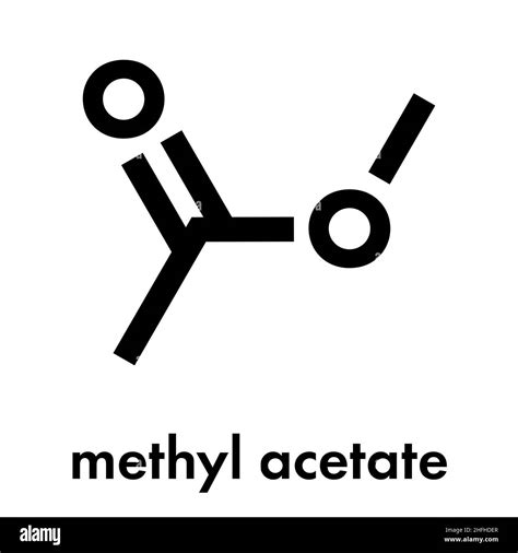 Methyl Acetate Solvent Molecule Skeletal Formula Stock Vector Image