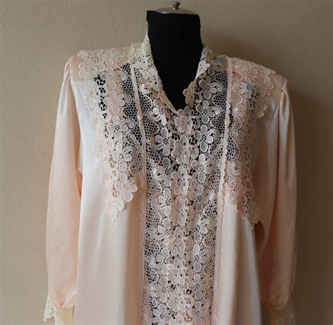 Vintage Nightgown Robe Nightgown Vintage Lingerie Lace Nightie Sexy Sleepwear For Women Etsy