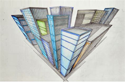 3 Point Perspective Drawing Birds Eye View at GetDrawings | Free download