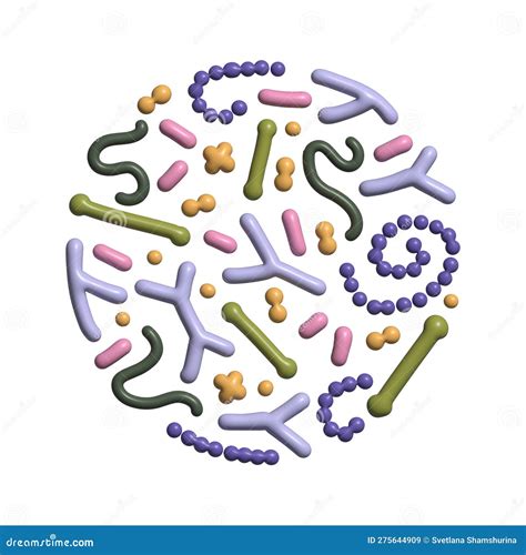 3d Render Concept Of Probiotics In Round Shape Bifidobacterium