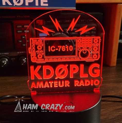ICOM 7610 Lighted Ham Radio Callsign Display LED Amateur Radio Etsy