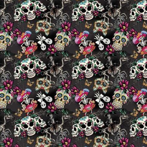 Day Of The Dead Blue Fabric The Quilt Shop