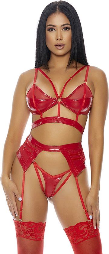 Double Cuff Love Lingerie Set Red Xl Bol