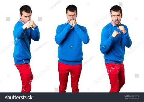 set handsome young man fighting stock photo  shutterstock