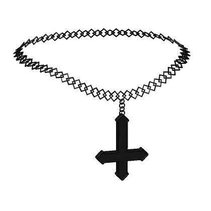 black upside down cross chain necklace's Code & Price - RblxTrade