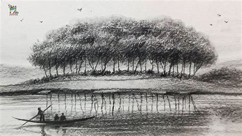 draw nature scenery art  beginners youtube