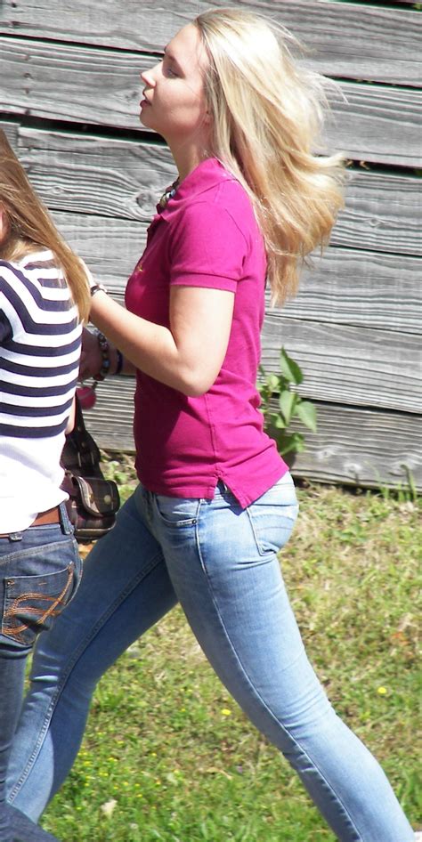 Gorgeous Blonde In Tight Figure Hugging Jeans Tight Jeans Forum