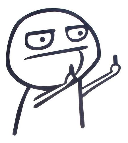 Sticker Auto Meme Dedo Fuck You Blanco Y Negro Cuotas sin interés