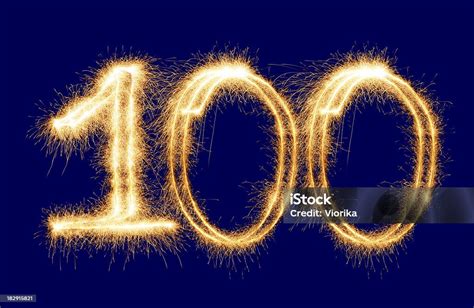 Sparkling Number 100 Stock Photo - Download Image Now - Number 100