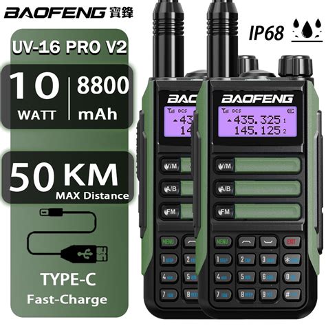 XXCU 2PACK BaoFeng UV-16 PRO 10W High Power Walkie Talkie UV16Pro ...