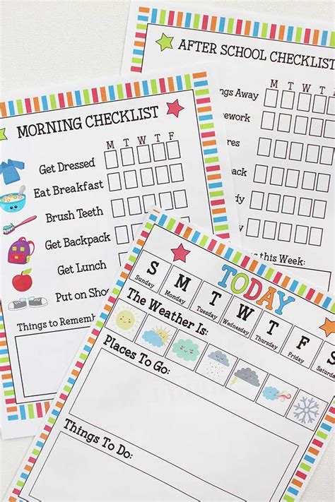 Kids Routine Checklists To Make School Days Easy Free Printable