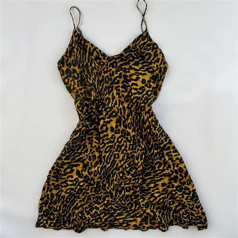 Silk Cheetah Print Lingerie Slip Dress Trendy Depop