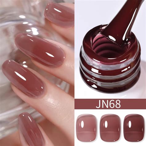 BORN PRETTY Ml Jelly Nude Gel Nail Polish Semi Permanant Gel Varnish Base Top Coat Glitter