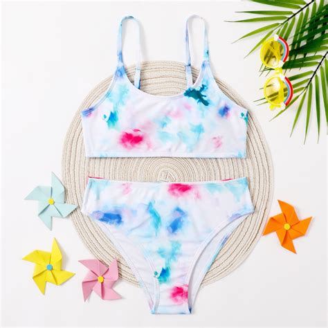 Akiihool Girls Bikini Piece Swimsuit Shirred Bathing Suit Swimwear Blue Years Walmart