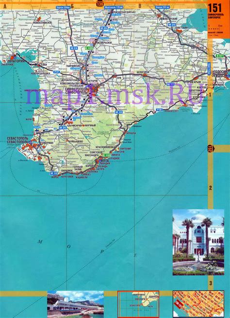 Карта Крыма. Подробная карта автомобильных дорог Крыма , B0