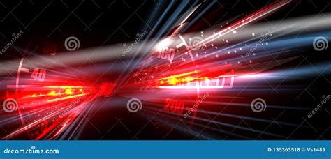 Racing Car Light In Motion With Checkered Background Stock Vector