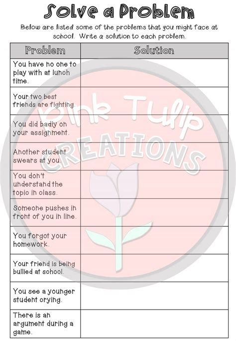 Printable Social Emotional Learning Worksheets