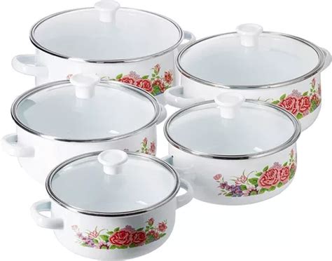 Set De Ollas Tapa Cristal Porcelanadizado Hot Spot Vintage