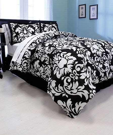 Pc English Damask Comforter Set Black And White Size King Home