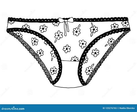 Lingerie De Croquis Culottes D Isolement Sur Le Fond Blanc Illustration Stock Illustration Du
