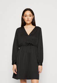 VILA VIELLETTE WRAP DRESS - Freizeitkleid - black/schwarz - Zalando.ch